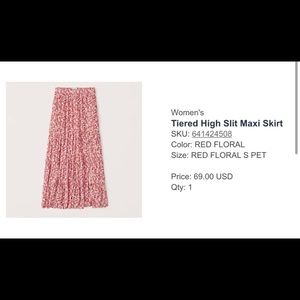 Abercrombie & Fitch tiered high slit maxi skirt